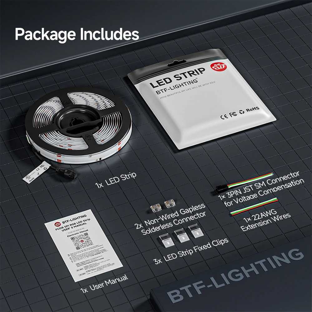 FCOB SPI RGB IC LED Light Strip WS2811 Addressable 720 630 LEDs Dream Color DC12V 24V WS2812B High Flexible FOB COB Lights RA90 H260304