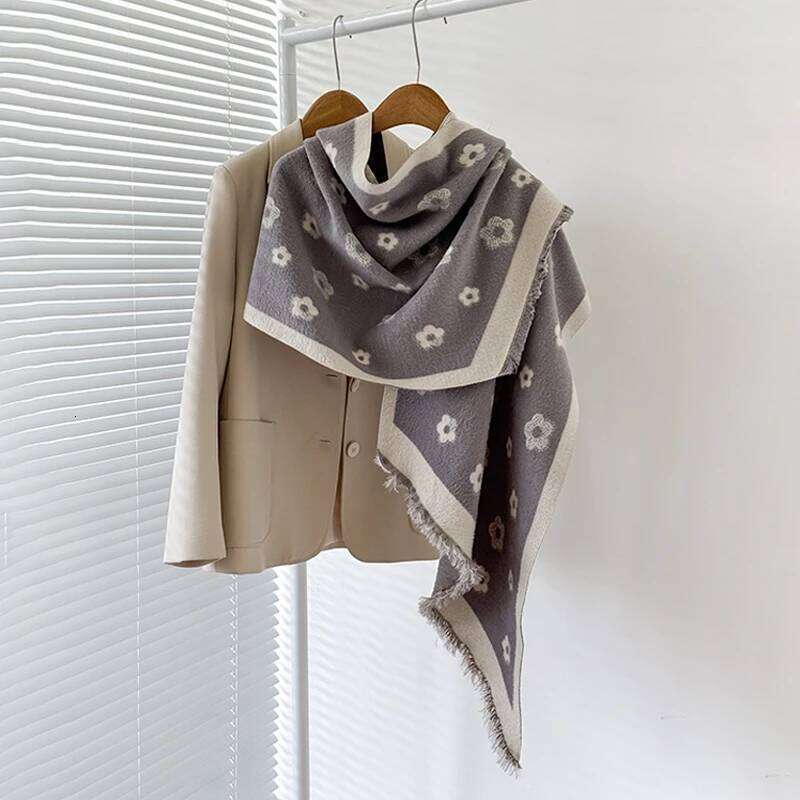 2025 Women's Luxury Brand Cashmere Shawl - Winter Cute Allover Print with Tassels Pashmina Wrap Bandana XJ260304