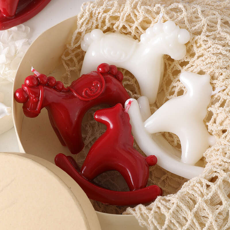 New Year Rocking Horse Scented Simple Design Sense Study Living Room Elegant Candle Creative Home Decoration Wholesale W260304