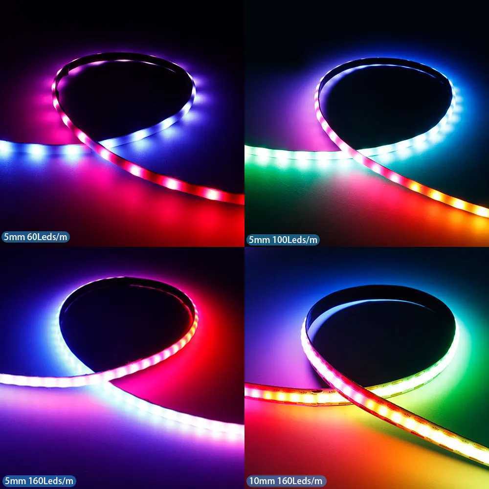 WS2812B RGBIC COB LED Strip WS2812 High Density Individually Addressable 60/100/160Leds/m Smart Dream Color COB Led Light DC5V H260304