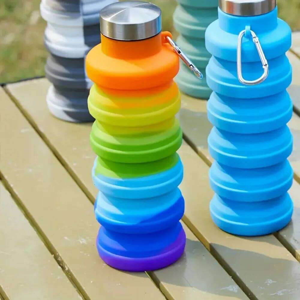 Collapsible Water Bottle, Reuseable BPA Free Silicone Foldable Bottles Portable Hiking Cup For Outdoor Mountaineering Tours S260303 716