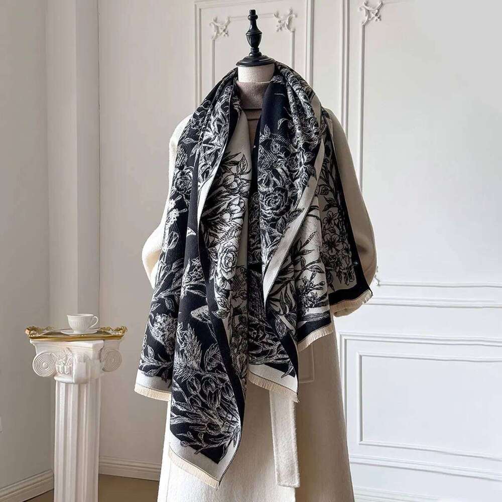 2025 Winter Warm Luxury Scarf Women Pashmina Shawls Blanket Wraps Female Imitation Cashmere Foulard Bandana Thick Scarves Hijab XJ260304
