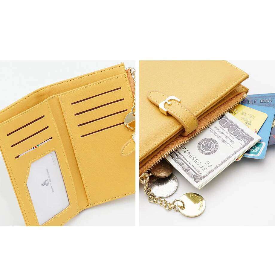 aliwood Brand Women's Wallet Clutch Trendy Simple Short Zipper Purse Chain Belt Buckle Female Wallets Card Holder Cartera Mujer C260304