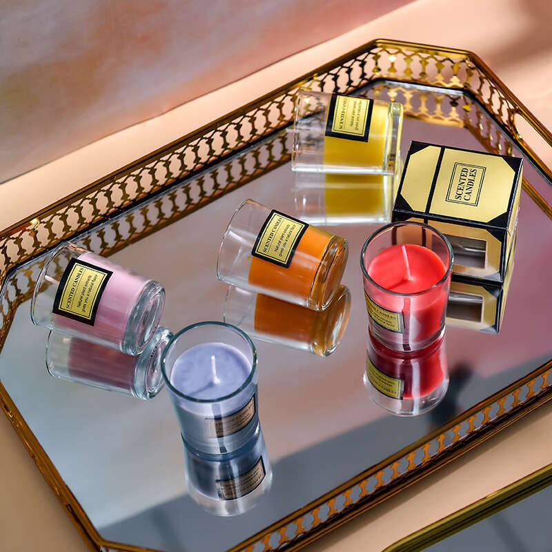 Cross-Border Small Round Colorful Scented Niche Fragrance Plant Essential Oil Smokeless Birthday Candle Cup Gift Wholesale W260304