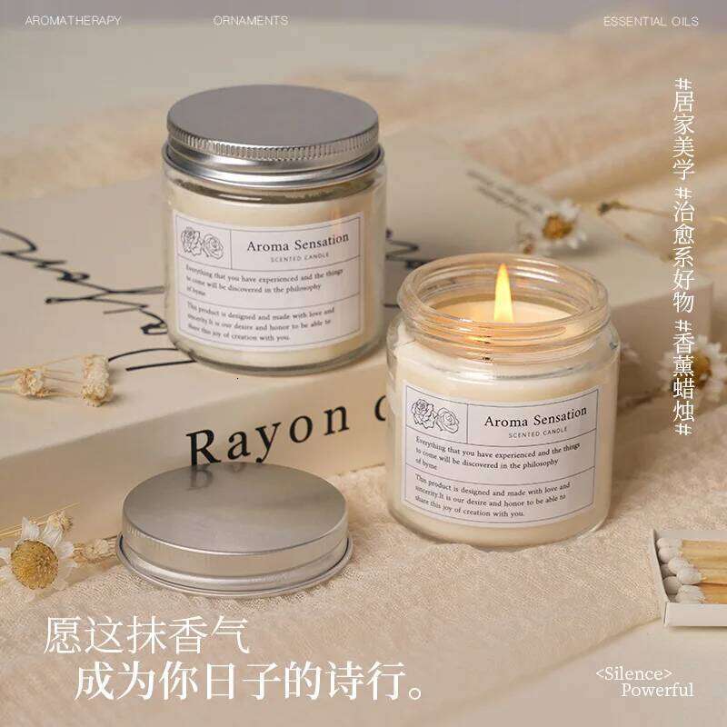 6x7cm Transparent Glass Cup Candle, Smokeless Elegant Soy Wax, Portable Travel Set Bedroom Scented High-end Souvenir W260304