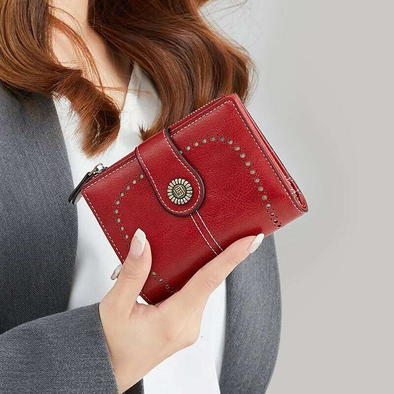 RFID Anti-Theft Retro for Women, Multi-Card Zipper, Zipper Buckle, Fashion Coin Wallet, Multi-functional Short Wallet C260304
