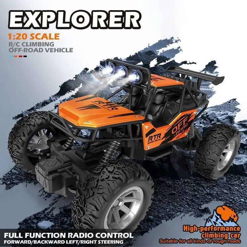 1:20 R/c Remote Alloy Car, Full Function Radio Control High Performance Climbing Vehicle, LED Roof Light, Christmas gift Z260303