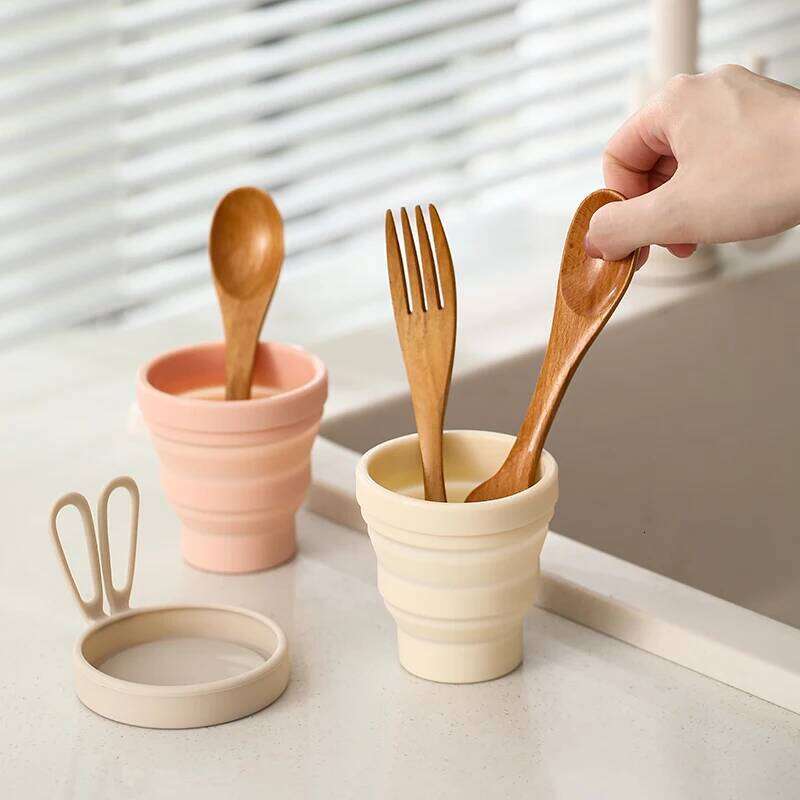 Travel Silicone Folding Portable Outdoor Toothbrushing Telescopic Water Tourist Compressed Mouthwash Cup S260303