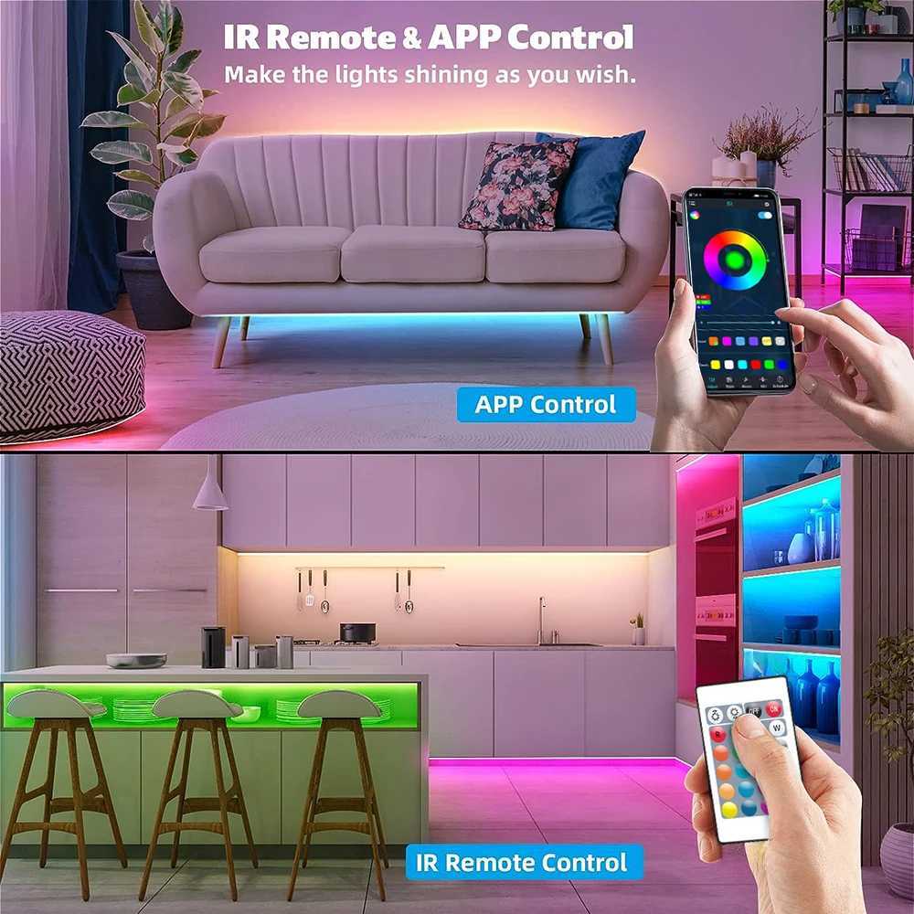 GREATWALL WIFI 100 foot LED strip 50550RGB strip music synchronous color change room home party decoration APP controller H260304