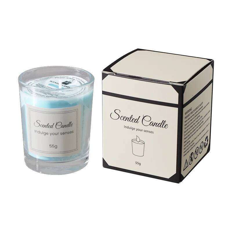 Premium Gift Box Comes with Handheld Glass Cup Smokeless Soy Wax Aromatherapy Candle W260304