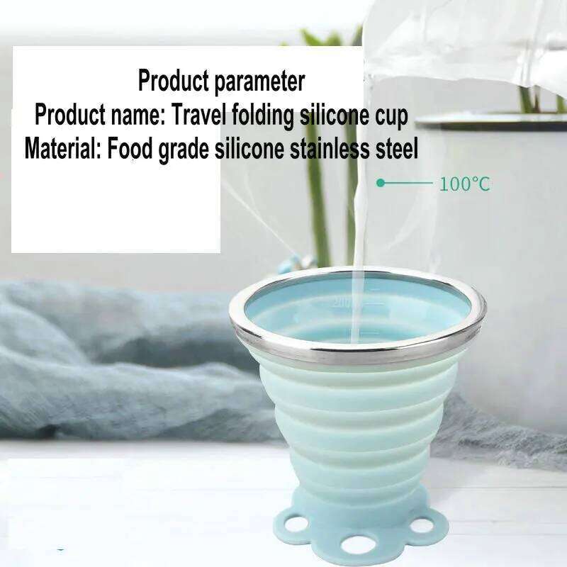 Riding Silicone Portable Compression Outdoor Camping Water Foldable Travel Food Grade Mouthwash Cup S260303