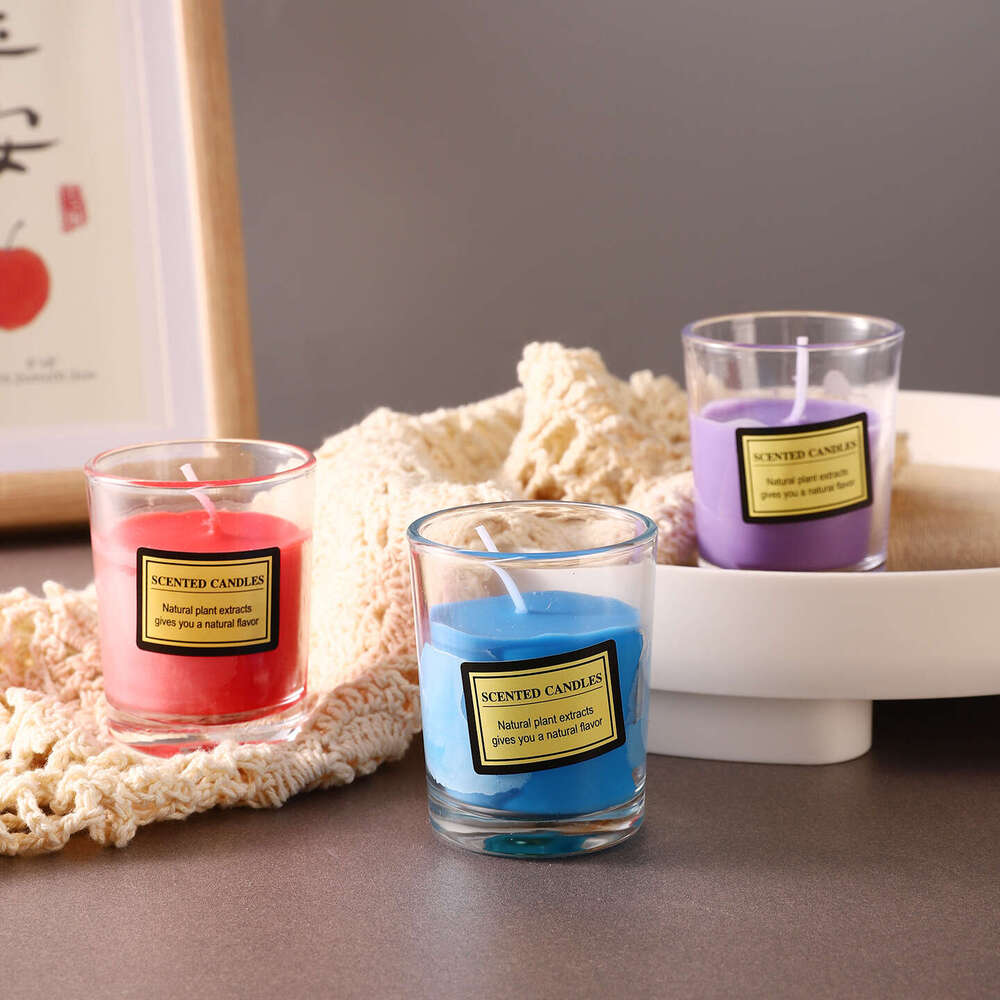 Cross-Border Cup Internet Celebrity Simple Smokeless Indoor Colorful Aromatherapy Candle Restaurant Home Atmosphere Fragrance W260304