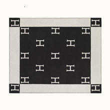 Haute Couture H Letter Wool Blanket, Soft Warm for Office Lunch Break & Sofa UseT260304