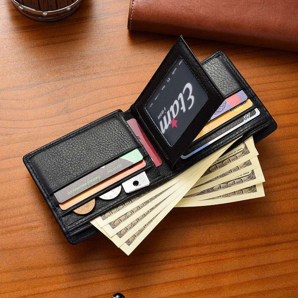 Classic Style Genuine Leather Men's Short Fashion High-Quality Coin Holder Card Carrier Wallet C260304