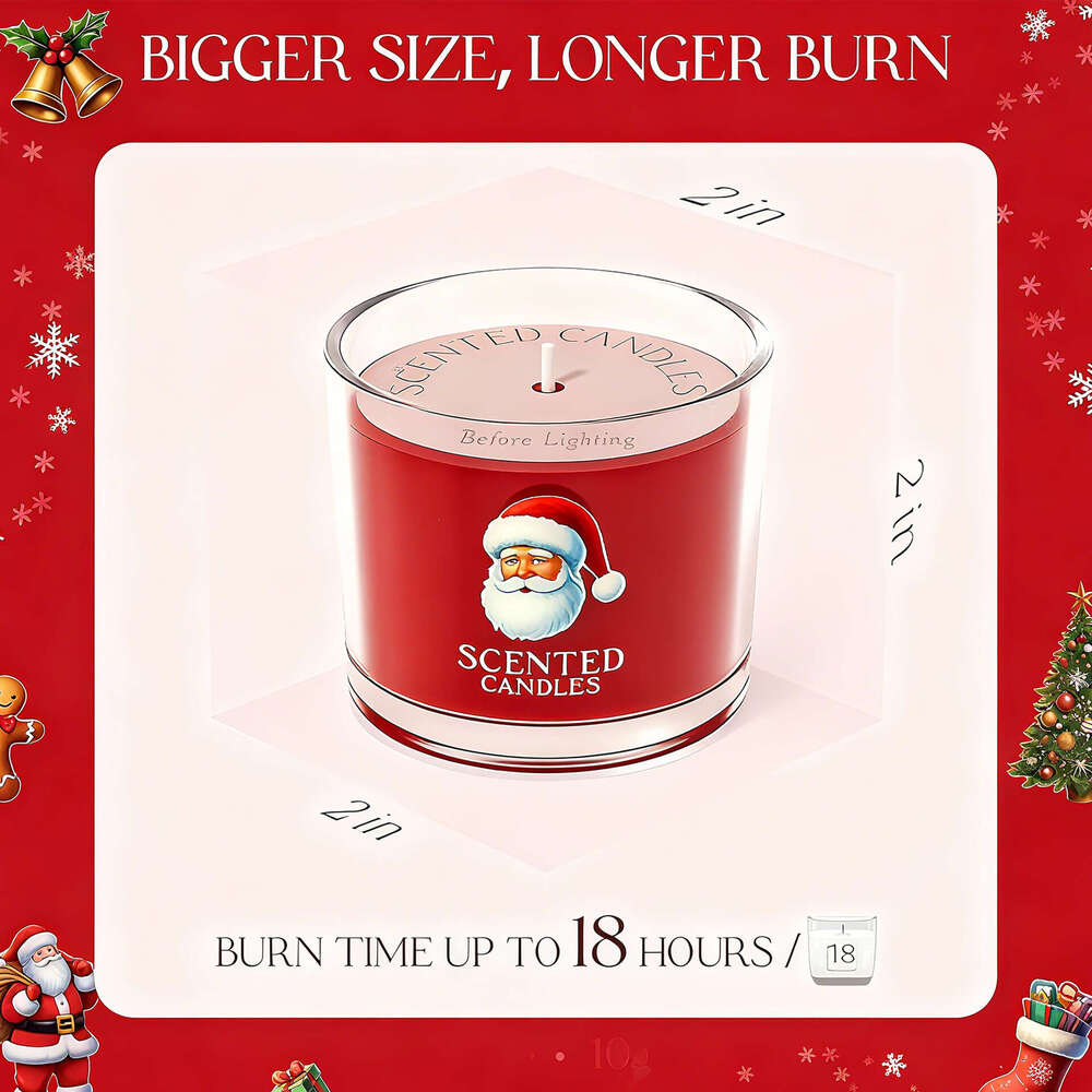 Cross-Border Amazon Christmas Glass Cup Scented Candle Gift Set 3-Pack Soy Wax Fragrance Bedroom Decoration W260305
