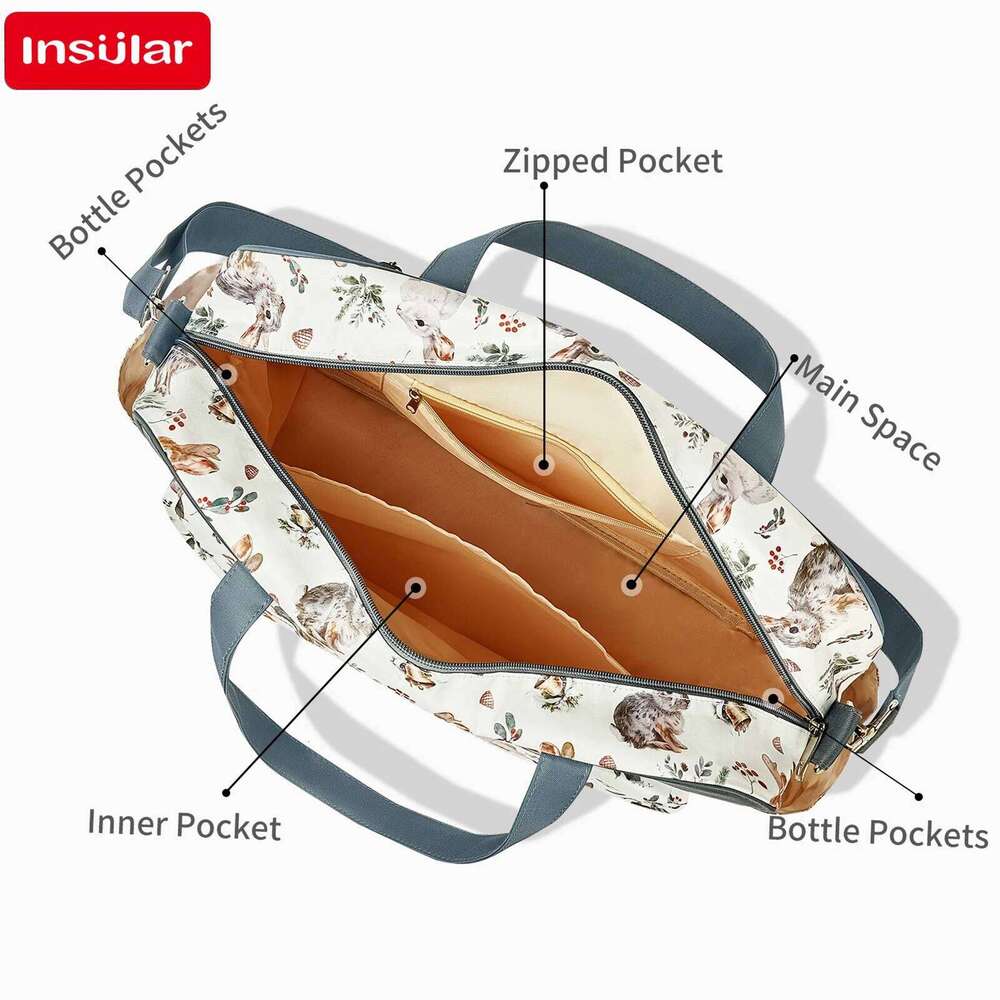 INSULAR Mommy Bags Lady's Single Shoulder Crossbody Baby Diaper Packages Maternity Travelling Packs Multi-functional Waterproof Z260304
