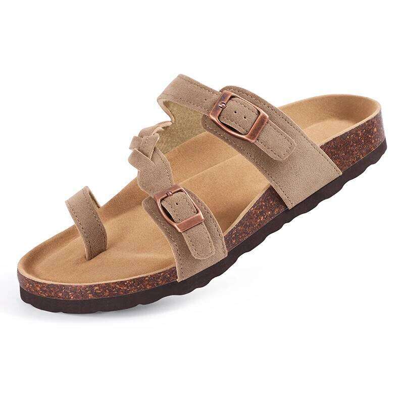 Kidmi Summer New Women's With Double Adjustable Buckle Casual Non-slip Comfortable Beach Slippers Outdoor Women Sandals