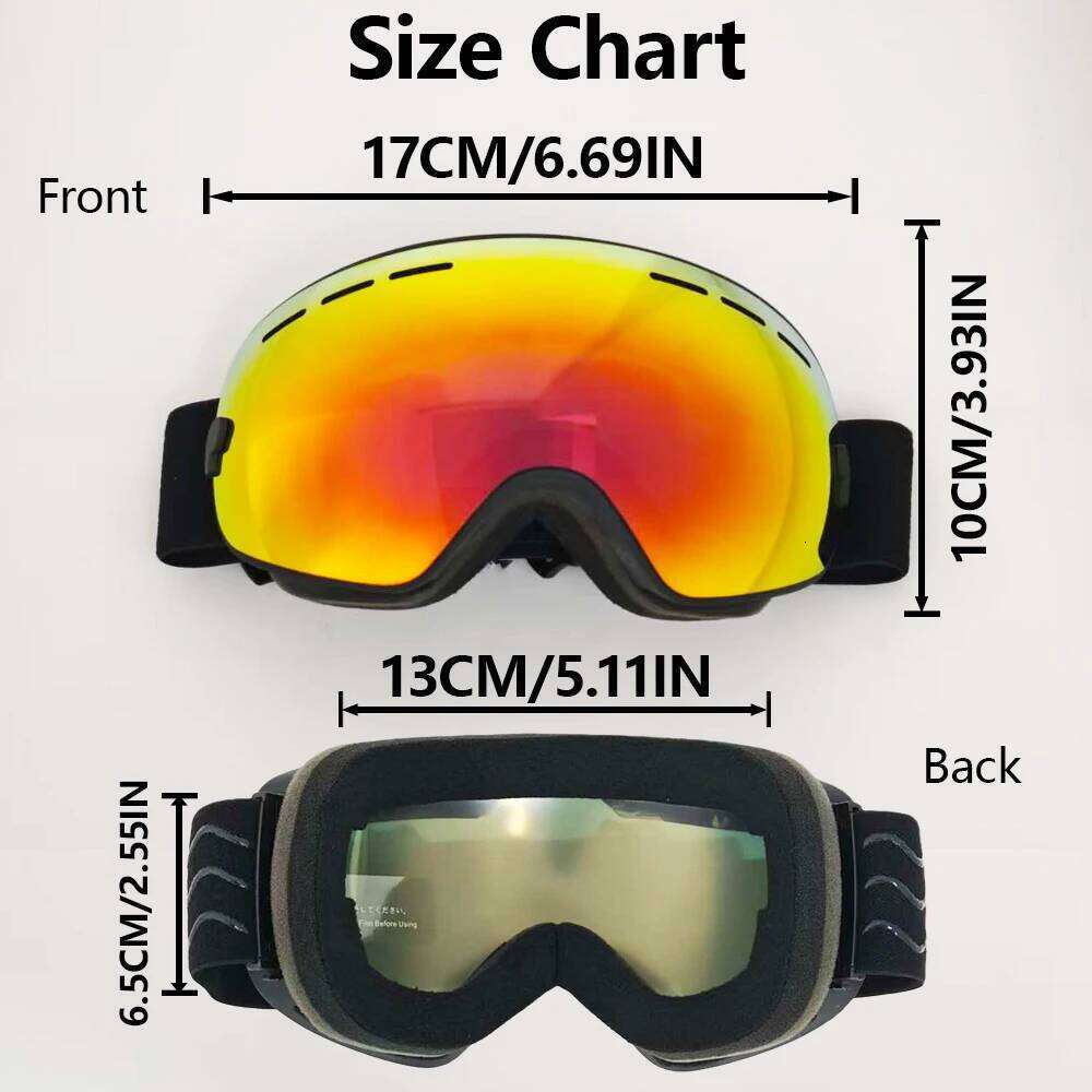 2025 Christmas Gift Unisex All Day Ski Goggles HD Lenses WindProof SandProof Breathable Protective Snow Mountain Sports S260304