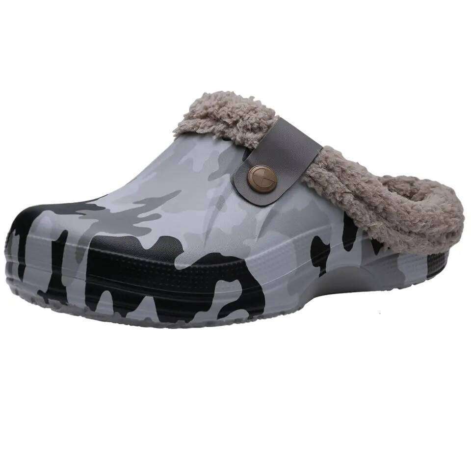 Kidmi Fashion Fur Winter Fuzzy Garden Soft Waterproof For Men Indoor and Outdoor Antiskid Houes Shoes