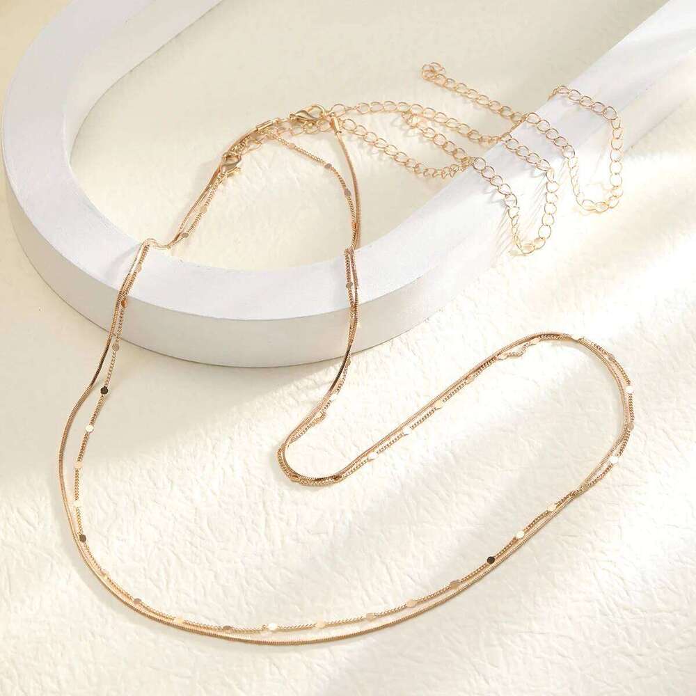 Double Layer Sequin Coin Waist Chain Belt Summer Boho Beach Bikinis Simple Adjustable Body Jewelry Set for Women Gifts 2024 New S260304