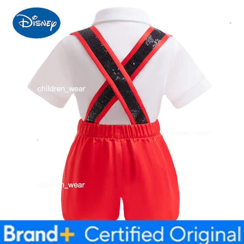 Disney Mickey Same Suit Boy Stage Performance Clothes Kids Panties Baby Short-sleeved Three-piece Set Christmas Costume Mickey Set H260305