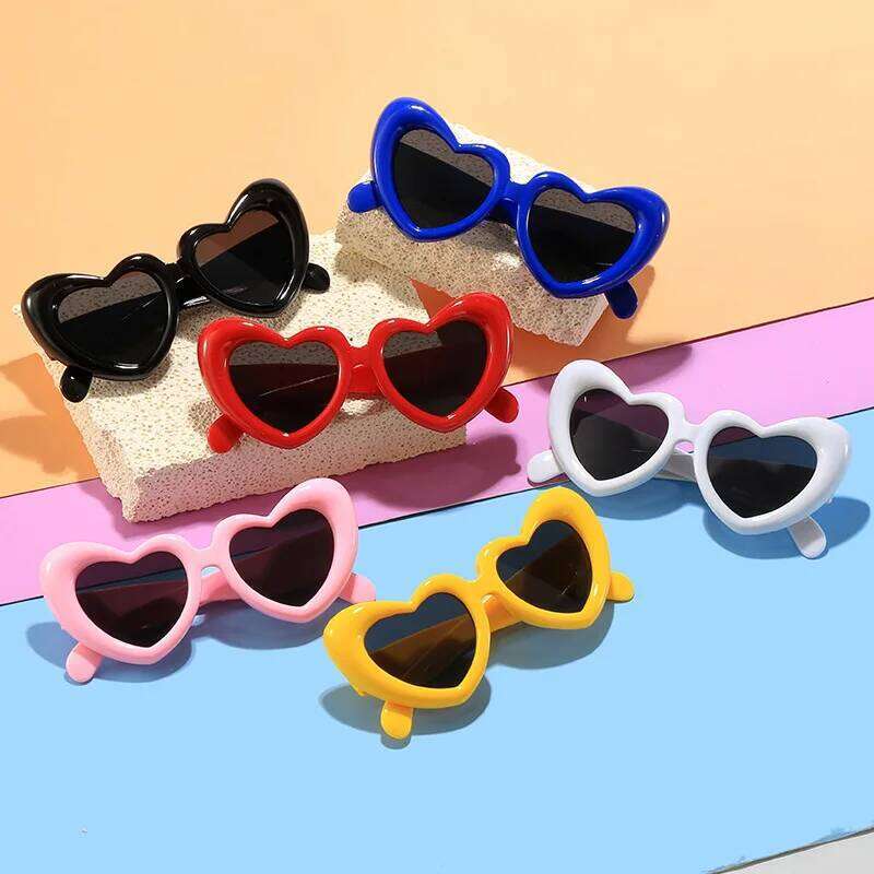 2024 New Children's Sunglasses And Funny Inflatable, Cute Heart Shaped Sunglasses, Female Instagram, Concave Shape Z260305
