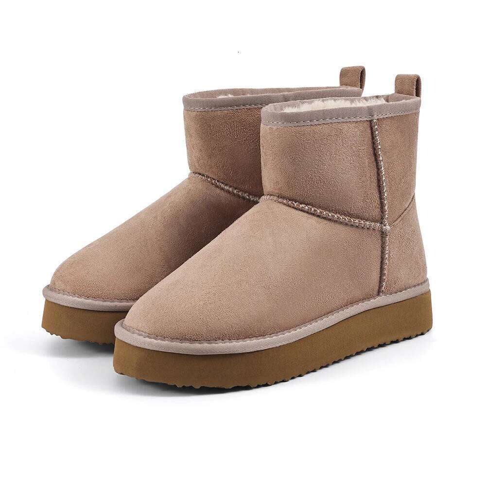 Kidmi Women's Classic Short Boot Winter Fur Waterproof Shoes Outdoor Antiskid Walking Indoor Soft Comfortable Snow Boots