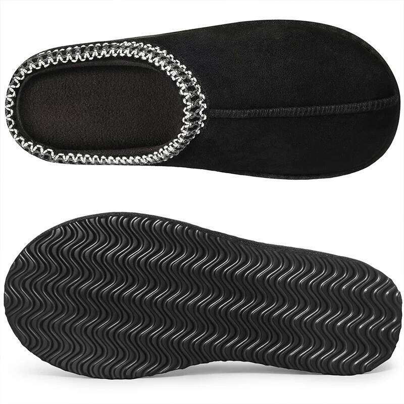 Kidmi Women's Faux Suede Cotton Non-slip Rubber Sole Cushioned Midsole Lace Four-season Slippers with Thick Memory Foam