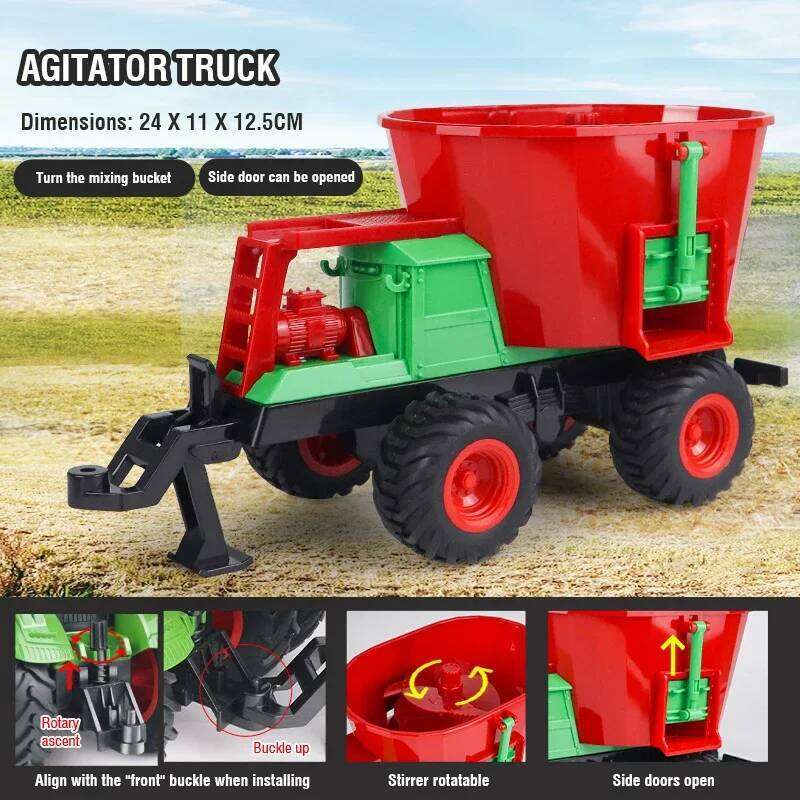 1/24 Rc Car Remote Control Tractor Trailer with Light Farmer Electric Model Radio-Control Truck Kids Xmas Festival Gift Z260304
