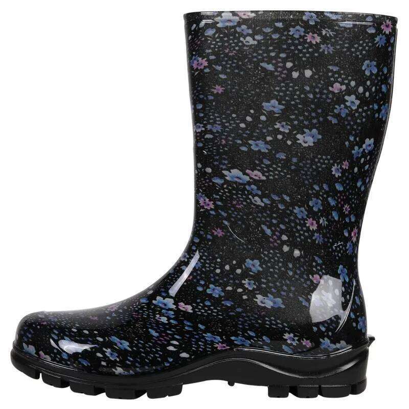 Kidmi Fashion Leisure Rubber For Anti-Slip New Mid Calf Printed Waterproof Shoes Durable Women Rain Boots