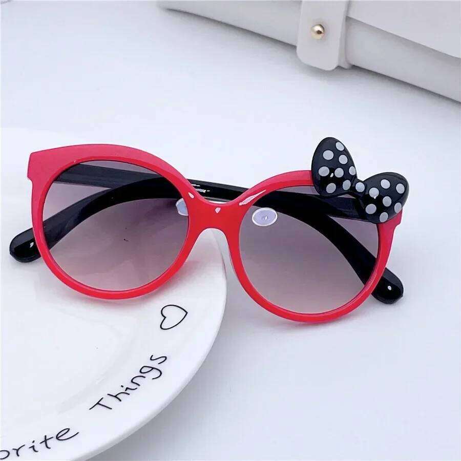 Kids Sunglasses Girls Boys Shiny Bowknot Sun Glasses Lovely Cat Children Eyewear Fashion Gradient Eyeglasses UV400 Z260305