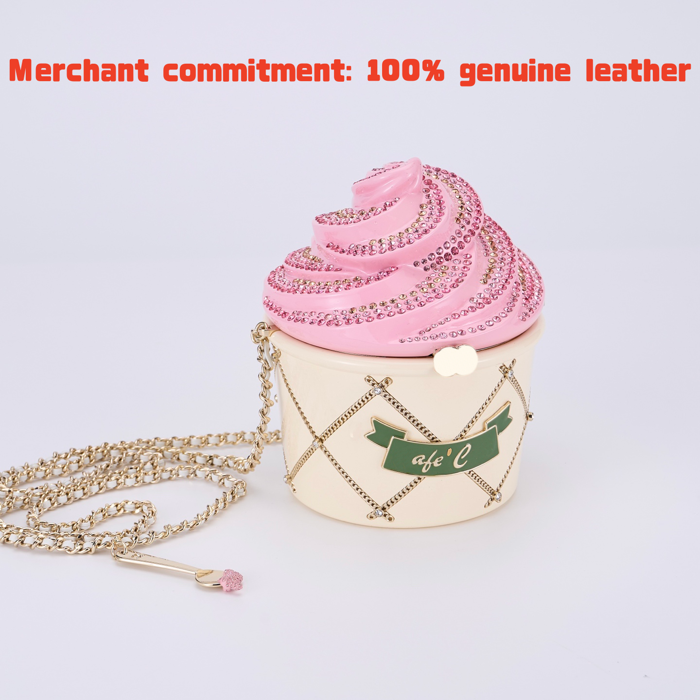Womens Luxury Designer bags Ice cream shaped hard dinner bag leather crossbody bag fashion bag high quality Internal stitching leather bag makeup bag Evening Bags