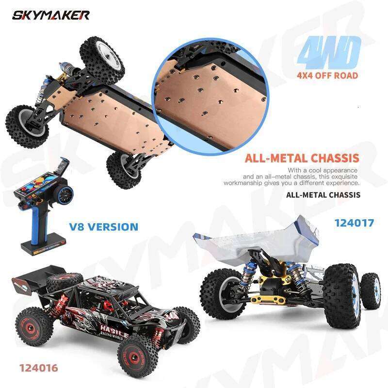 WLtoys 1/12 Car 124016 124017 75KM/H 2.4G Brushless Vehicle V8 1:12 Remote Control 4WD Electric High-Speed Racing RC Toy Z260304