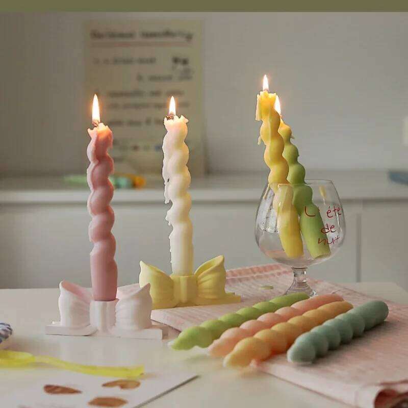 Ins Style Spiral Long Rod Scented Soy Wax Candles for Aromatherapy Wedding Birthday Candle Home Party Decoration W260304 W260305