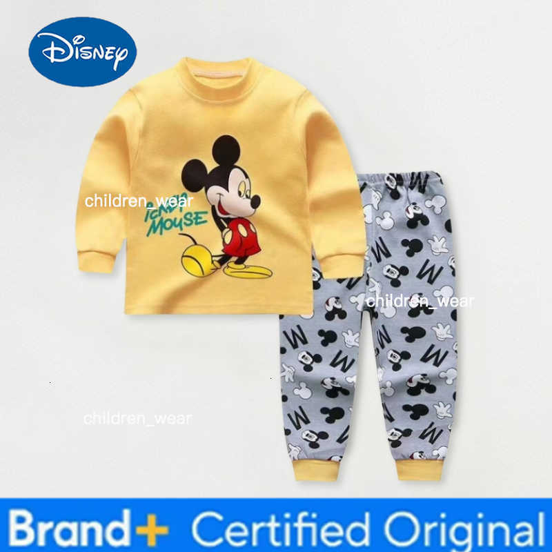 Disney 0-4 Age Baby Underwear Suit Printed Cartoon Cute Minnie Girls Long Sleeved Set Pajamas Autumn Clothing Kids Home Clothes Outfits H260305