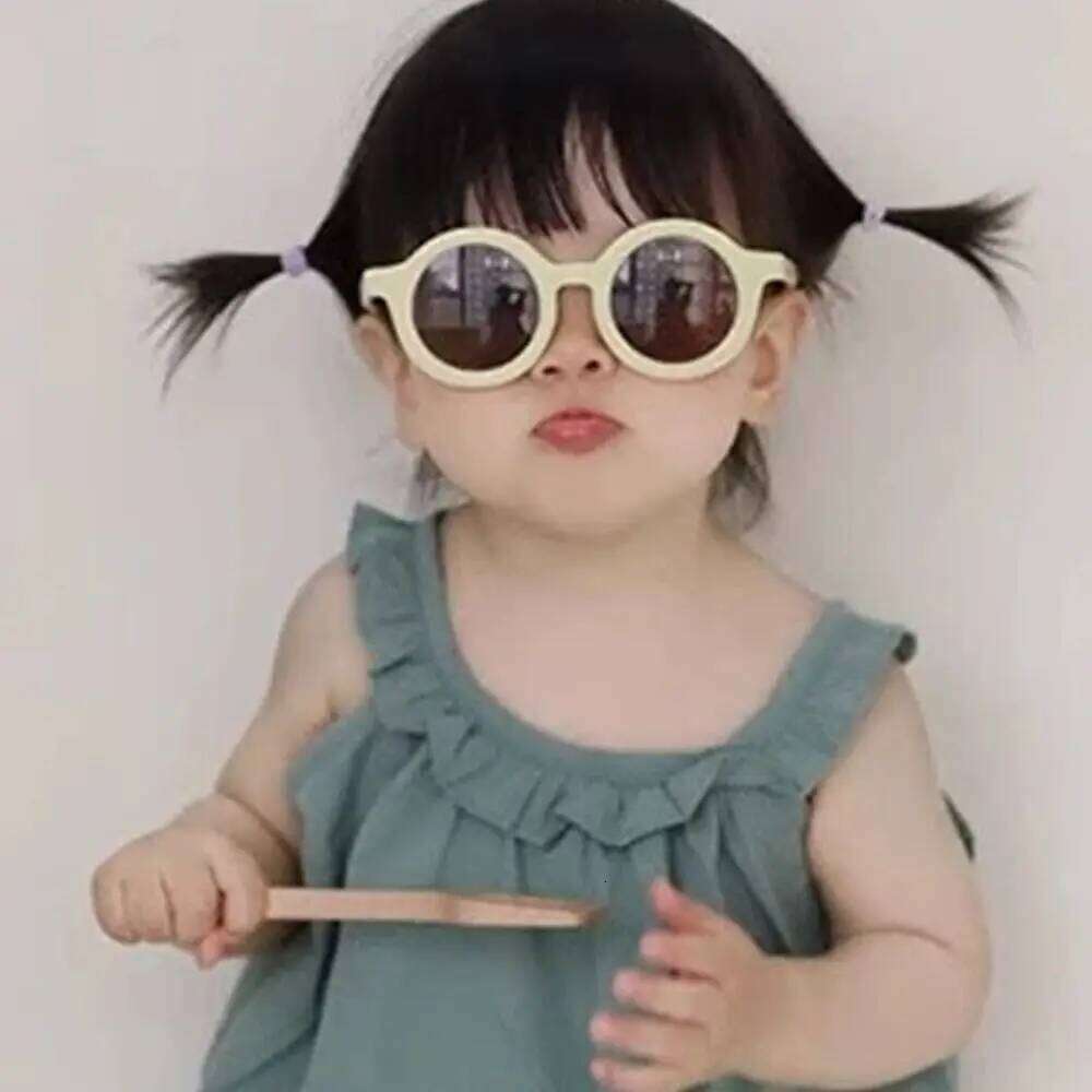 Candy Children's Foldable Design Round Frame Stylish Sunglasses Macaron Colored Sun Protection Z260305