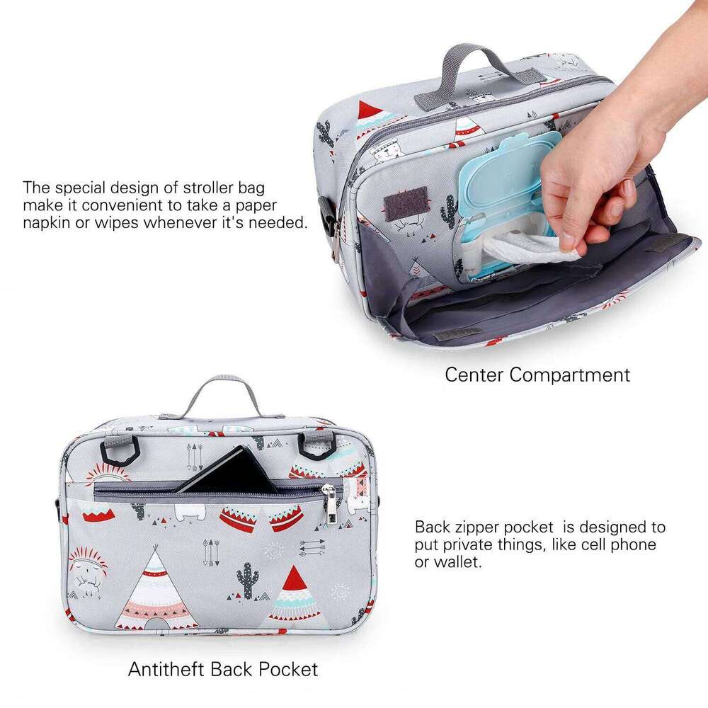 Waterproof Baby Mummy Bags Fashion Prints WetDry for Disposable Reusable Maternity Diaper Bag Double Handle Wetbags Z260304