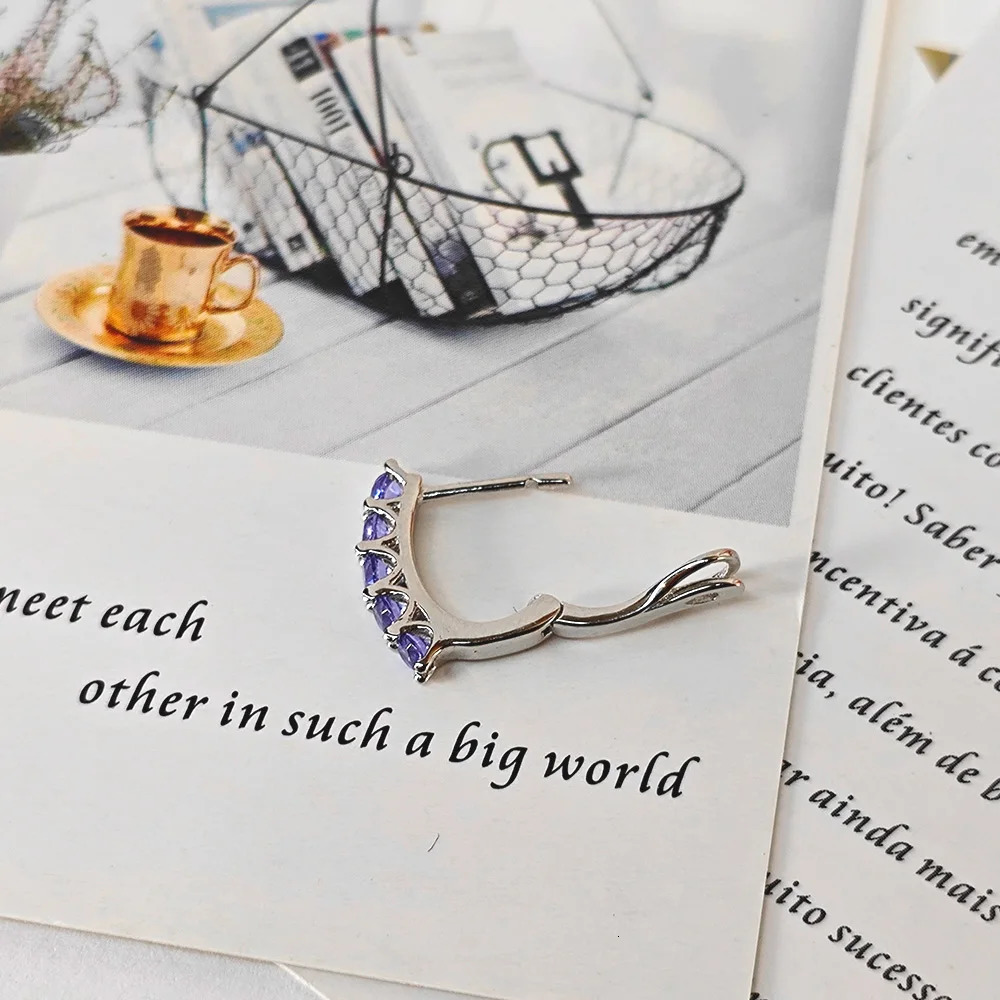 Violet Earring 925 Silver Fashion 2MM Tanzanite Earrings For Women 260303