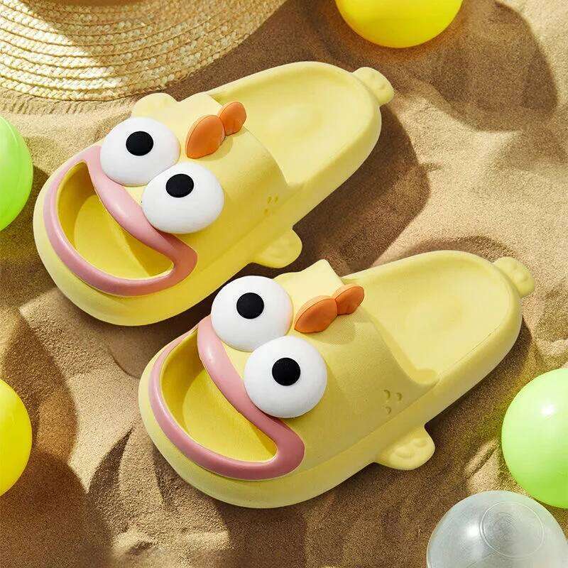Funny Cartoon Indoor Bathroom Slippers For Women Men Summer House Shoes Soft EVA Anti-slip Couples Home Shower Beach Slides