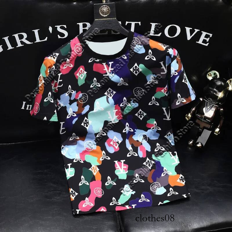 Luxury European Summer New Men's Short-sleeved Fashion Crew Neck T-shirt Top 3D Printing Breathable Comfortable Motorcycle
