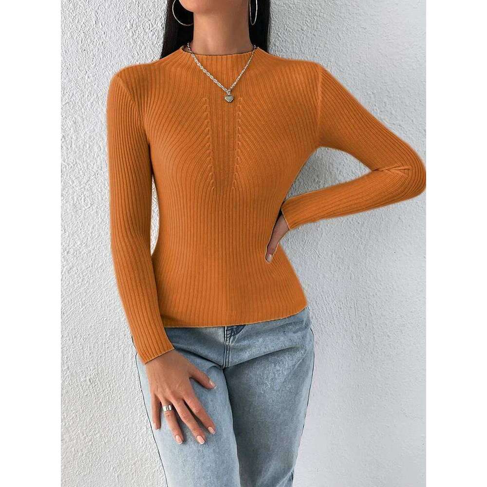 Solid White and Black Tops 2025 Autumn Winter Long Sleeve Turtleneck Pullovers Fashion Womens Sweaters Femme Clothing XJ260305