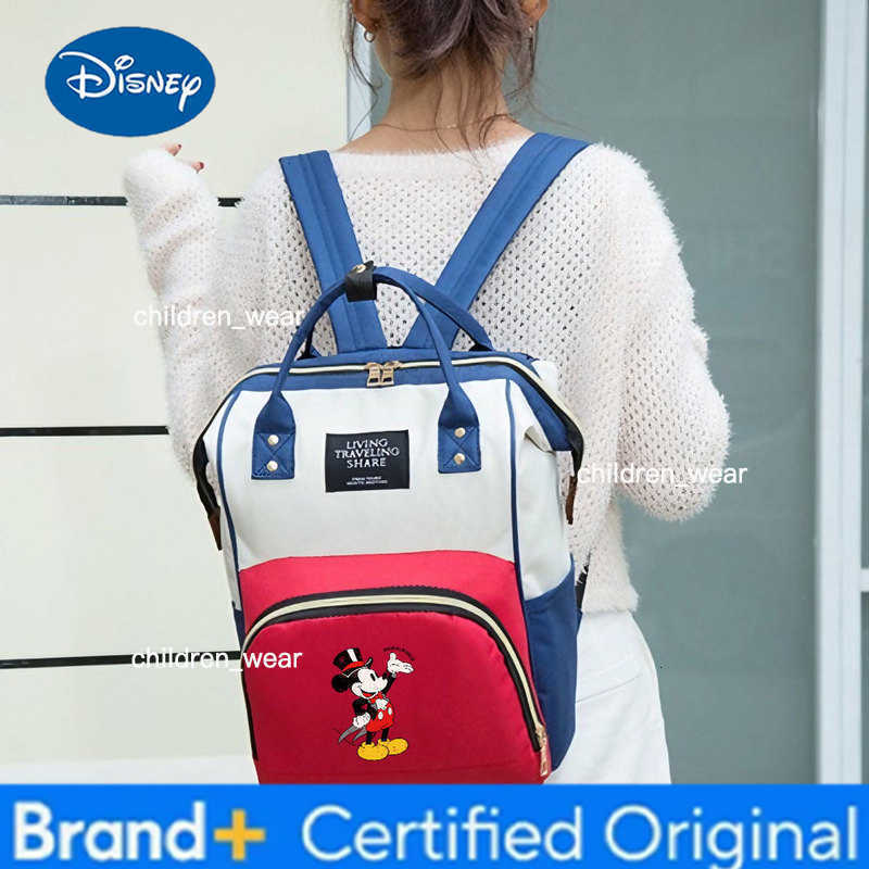 Disney Cute Mickey Mouse Diaper Backpack for Travel Waterproof Kids Bag Multiple Insulated Pockets Spacious Mummy Bag Family Gift H260305