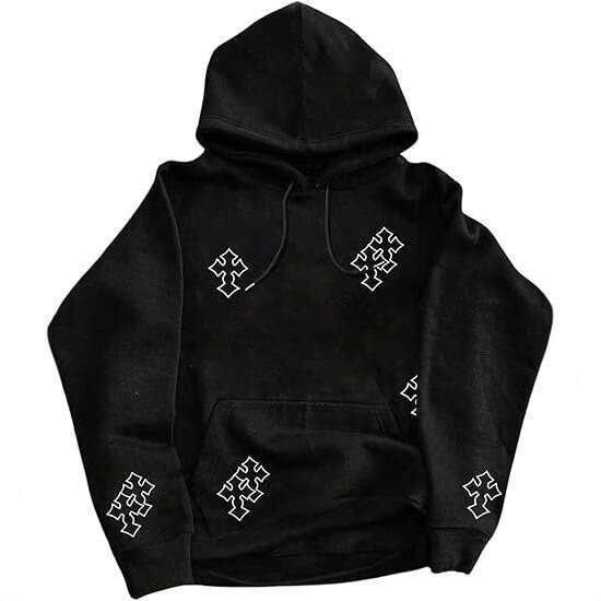 Dark style hip-hop gothic Harajuku printed hoodie with a hooded jacket and a pullover shirt