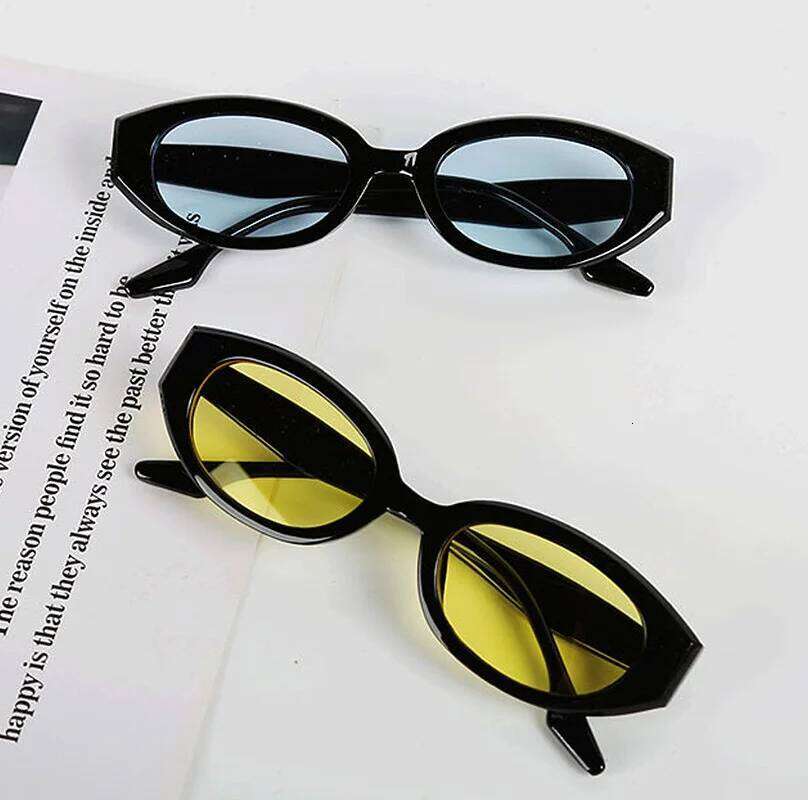 2025 Black Small Frame Sunglasses For Women's Summer Hot Selling, Oval Trendy Sunglasses, Z260305