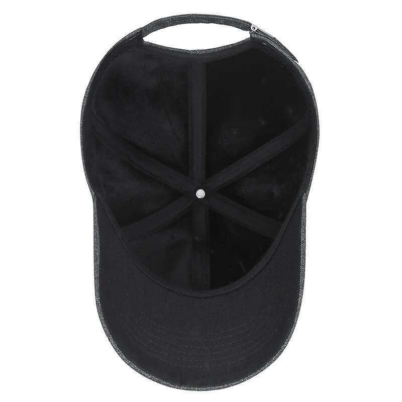 Autumn Winter Cotton Men's Super Soft Baseball Grid Windproof Warm Lining For Middle-Aged And Elderly Duckbill Cap Y260304