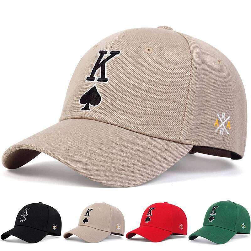 Unisex Spades K Embroidery Baseball Caps Outdoor Adjustable Spring and Autumn Casual Sunscreen Hat Y260304