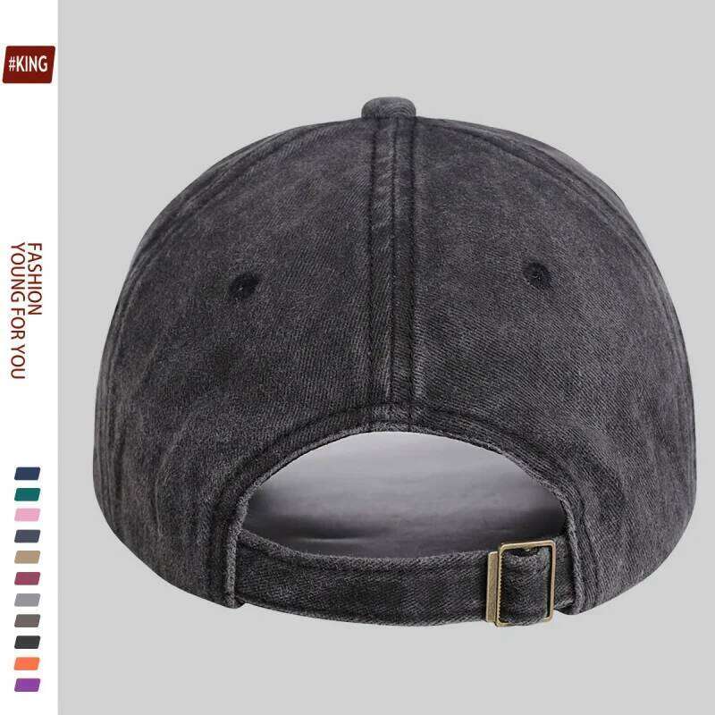 Simple Cartoon Four-Grid Printed Washed Vintage Soft Top Sunshade Unisex Versatile Baseball Cap Y260304