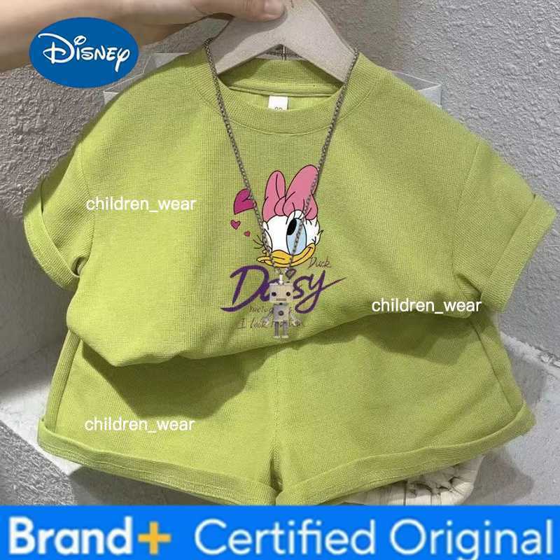Disney Summer Baby Girls Clothes Set Kid Fashion Printed T-Shirts And Shorts 2pcs Suit Children Short Sleeve Top Bottom Outfits H260305