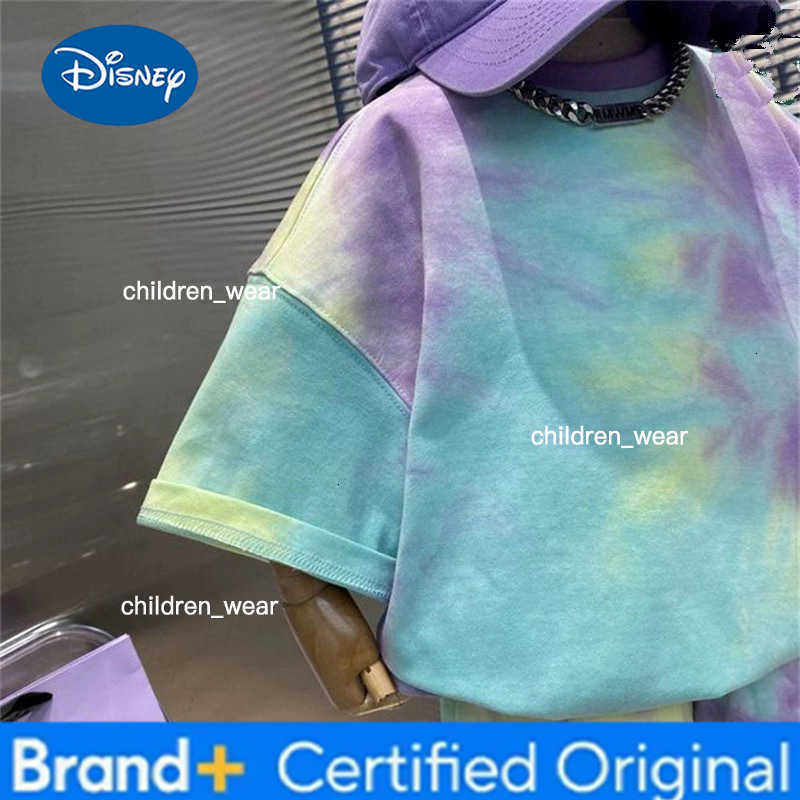 Disney Summer Baby Clothes Set Kid Girls Duck Printed T-Shirts and Shorts 2pcs Suit Children Short Sleeve Tie Dye Outfits H260305