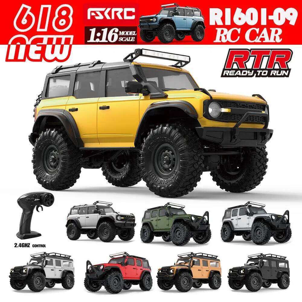 HB R1601 Crawler 1/16 Car 4WD Rtr With Led 2.4g Electric Remote Control Rock Buggy Off-Road Vehicle Rc Cars For Boy Toy Z260304